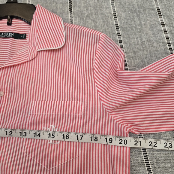 Lauren Ralph Lauren Pink Striped Women's Nightshirt Size Small - Picture 3 of 16